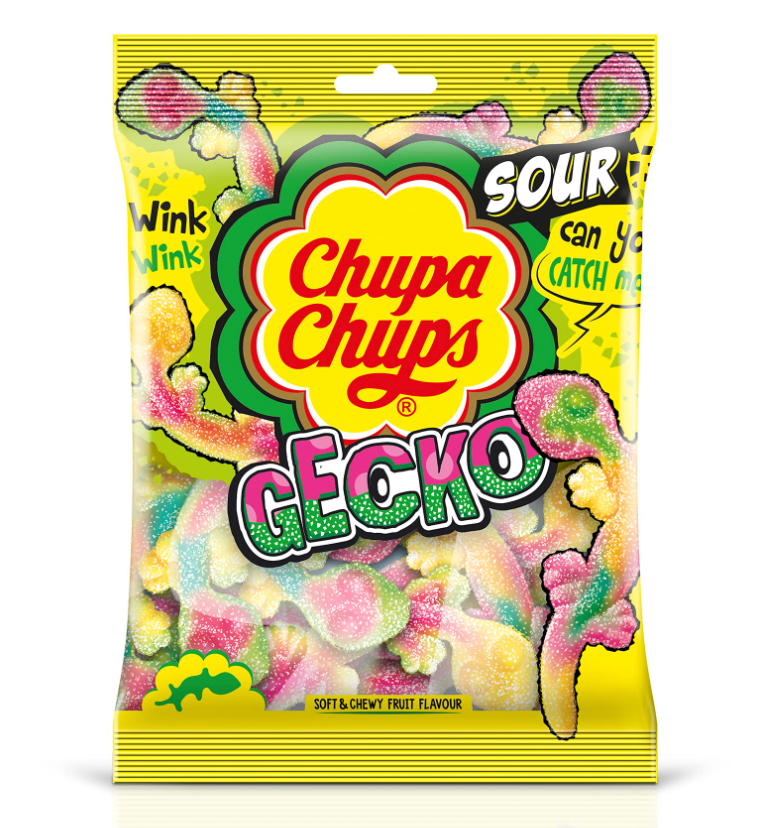 (S7-05) Chupa Chups Sour Gecko - Peg 90g x 12 units