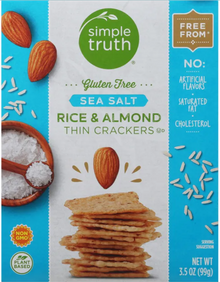 (S1-02) SINGLE - Simple Truth Thin Crackers - Rice & Almond with Sea Salt 3.5oz (99g) x 1 unit