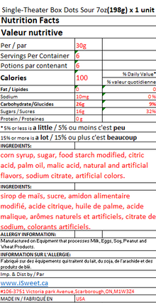 (S10) - Label - US - Theater Box SOUR Dots  6 oz 12 units