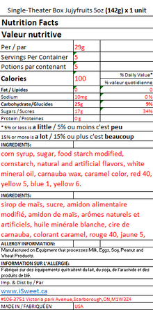 (S10) - Label - MEXICO - Theater Box Jujyfruits 5 oz 12 units