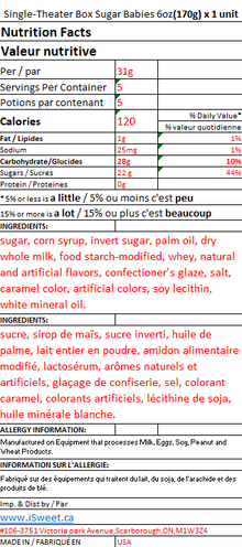(S10) - Label - US - Theater Box - Sugar Babies x 12 units