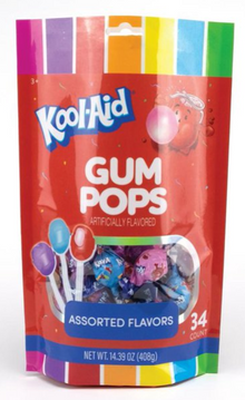 SINGLE - Kool-Aid Gum Pops Stand Up 34ct x 1 Bag