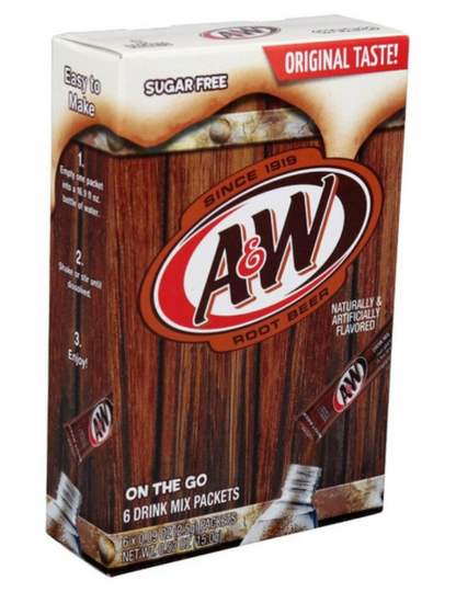 (S5-01) US - Drink Mix - CASE - On the Go - A&W Root beer Sugar Free (6 pockets) x 12 Boxes