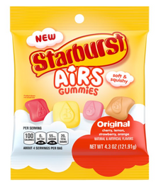 (S1-02) Single - Starburst Airs - Original Gummy Candy - Peg 4.3oz x 1 units- Starburst Airs - Original Gummy Candy - Peg 4.3oz x 1 unit