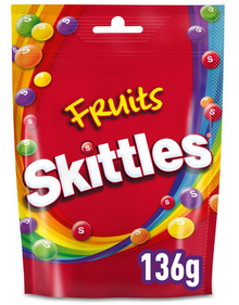 (S6-05) UK - Skittles - Fruit Pouch 136g x 15 units