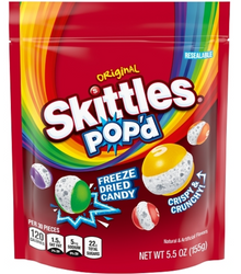 (S6-05) US - Skittles - Popd - Freeze Dried Original Stand Up Pouch 5.5oz (155g) x 8 units