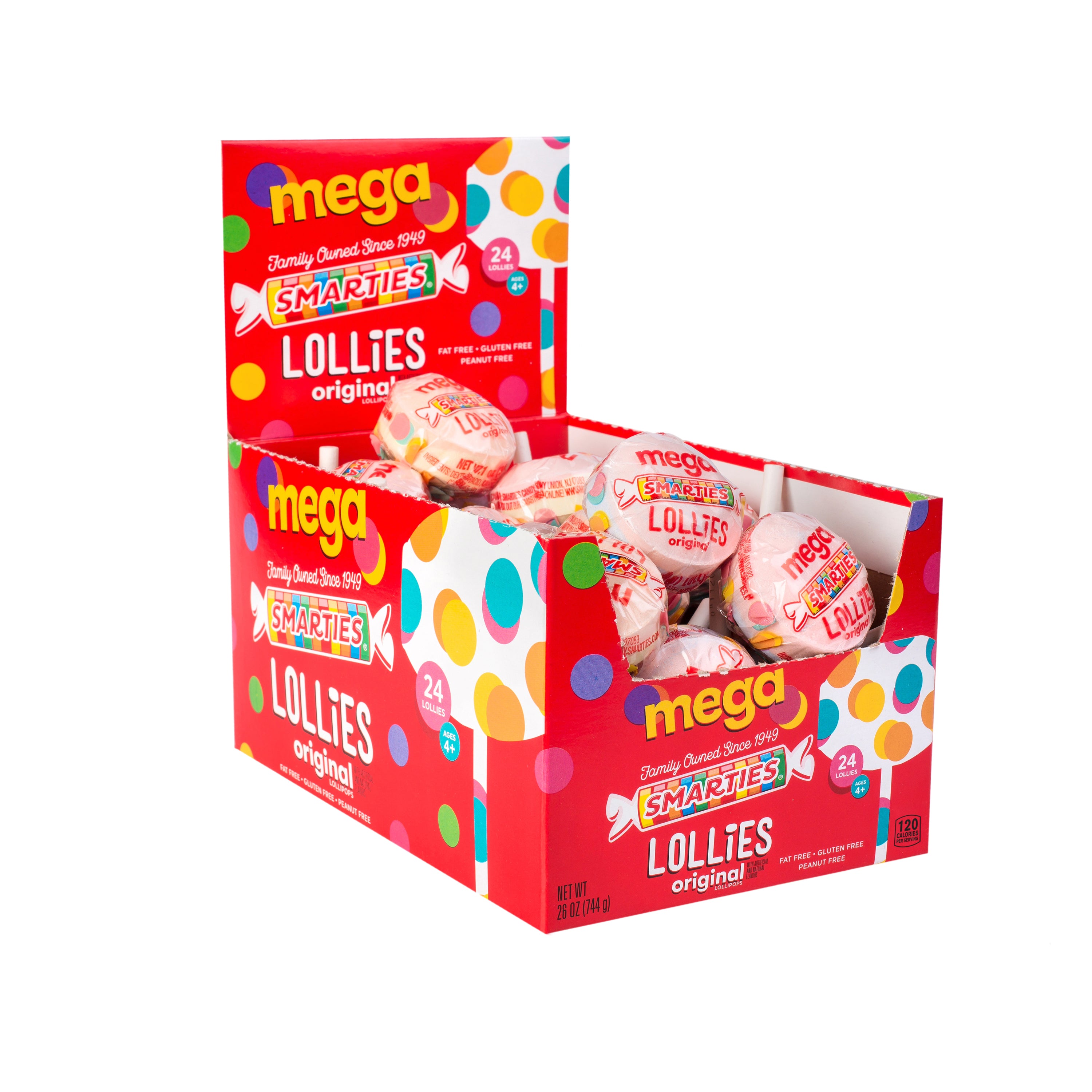 (S1-06) CANADA- Smarties Mega Lollies Box 1.09oz (31g) x 24 Units