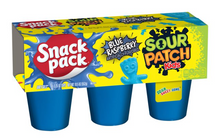 (S5-07) CASE - Snack Pack - Sour Patch Kids - Blue Raspberry Gels 3.25 Ozx6 Pack x 8 Unit (Packs with minor damage due to shipping)