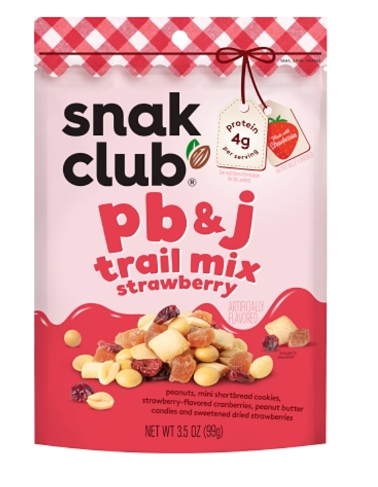 (S6-10) Single - SNAK CLUB - Peanut Butter & Jelly Strawberry Trail Mix 3.5 oz (99g) x 1 Unit