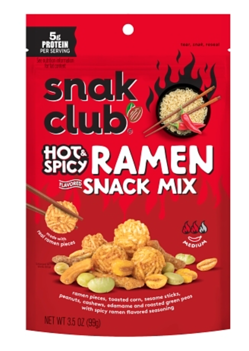 (S6-10) US - SNAK CLUB - Hot and Spicy Ramen Snack Mix 3.5 oz (99g) x 6 Units