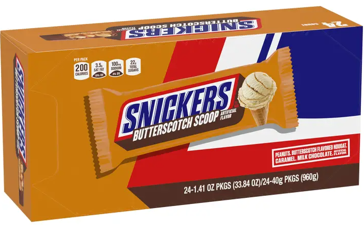 (S2-03) US - Snickers Butterscotch Std size 1.41oz (33.84g) x 24 Units