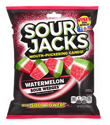 (S6-05) US - Sour Jacks Peg Bag - WATERMELON Sour Wedges 5oz (142g) x 12 units