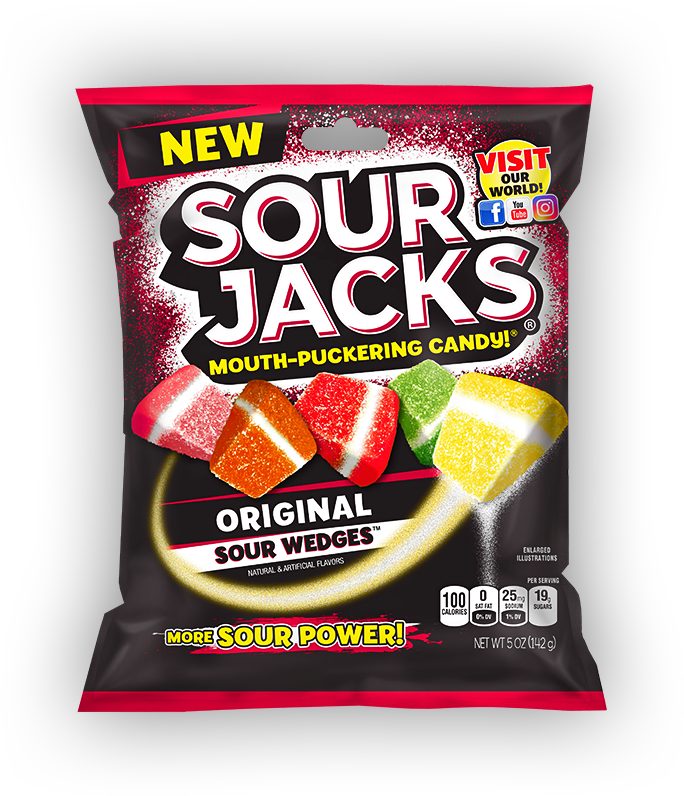 (S6-04) Spain - Sour Jacks Peg Bag - ORIGINAL Sour Wedges 5oz (142g) x 12 units