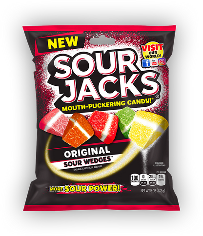 (S6-04) Spain - Sour Jacks Peg Bag - ORIGINAL Sour Wedges 5oz (142g) x 12 units