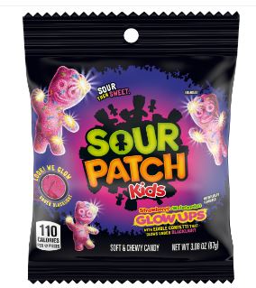 (S1-06) Mexico - Sour Patch Kids - Glowups Peg Bag  3.08 oz (87g) x 12 Units