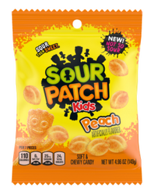Sour Patch Kids - PEACH PEG Bag 4.96oz (141g) x 12 units