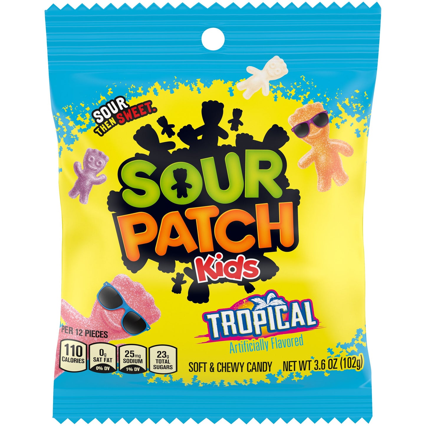 (S1-06) Turkey - Sour Patch Kids - TROPICAL Peg Bag 3.6oz (102g) x12 Units