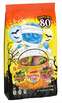 (S9-01) Halloween - Single Sour Patch/Swedish Fish Red Variety Soft Candy (80PCS) - 2.27 Lb (1.03kg) x 1 Unit