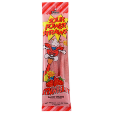(S1-06) Dorval Sour Power Straws - Strawberry 1.75oz (50g) x 24 Units