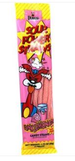 (S1-06) Box - Dorval Sour Power Straws - Pink Lemonade 1.75oz (50g) x 24 Units