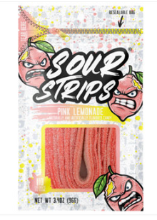 Bundle - Hershey SOUR STRIPS Peg Bag - Pink Lemonade 3.4oz (96g) X 3 Units - SugarMarket.ca