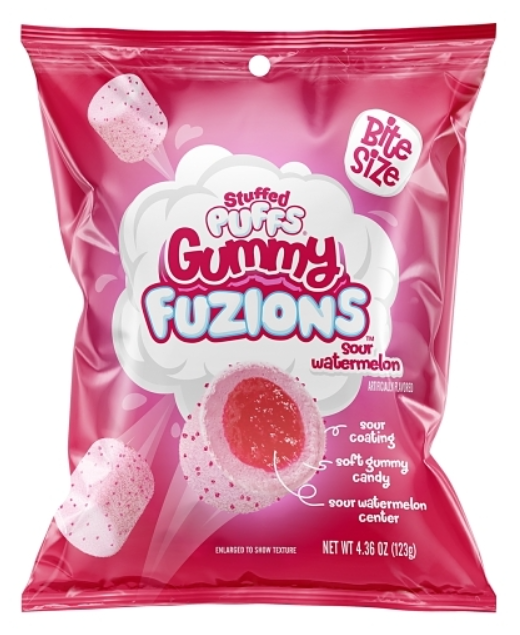 (S6-06) Stuffed Puffs-Gummy Fusion-Sour Watermelon Gummy 4.36oz (123g) x 8 Units