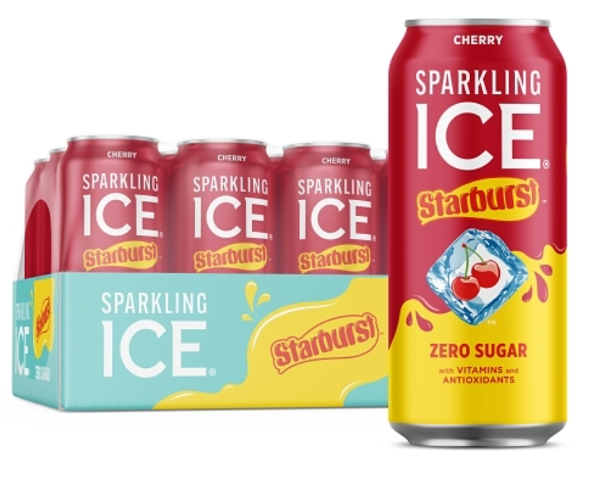 Bundle - 4 Units x Sparkling Ice - Starburst - Cherry ZERO SUGAR 16 fl oz (473.17ml)