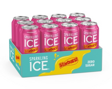 (S5-02) Us - Beverage - Sparkling Ice - Starburst - Strawberry ZERO SUGAR 16 fl oz (473.17ml) x 12 Cans (Buyer is responsible if drinks may leak during shipping and weather)