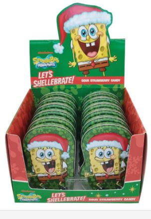 (S8-09) XMAS - SpongeBob SquarePants Let’s Shellebrate Tin 1.2oz x 12 Units