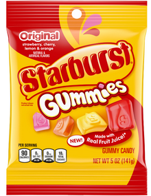 (S6-06) Peg Bag - Starburst Gummies - ORIGINAL 5oz(141g) x 12 units
