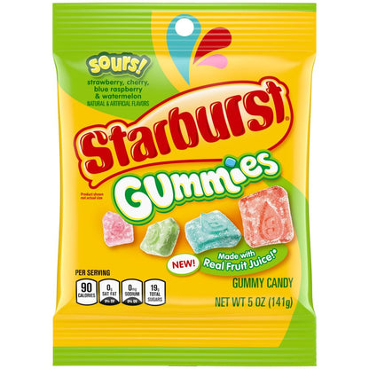 (S6-06) US - Peg Bag - Starburst Gummies - Sours 5oz(141g) x 12 units