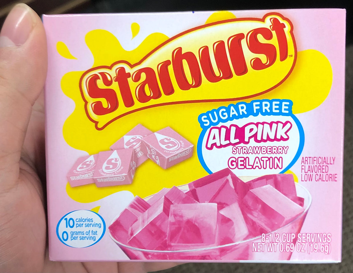 Gelatin - Sugar FREE - Starburst - Strawberry All Pink x 12 units
