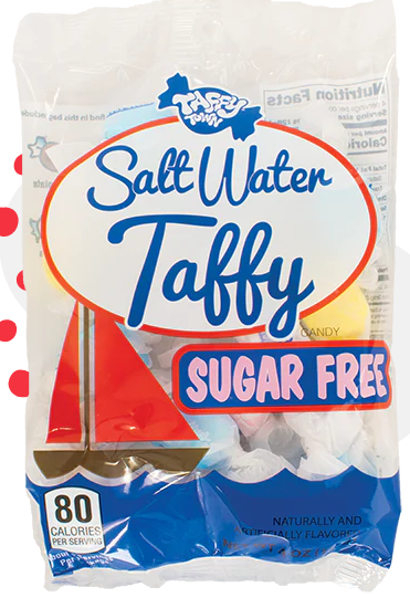 (S7-10) US - Sugar Free - Taffy Town Salt Water Taffy - Peg 3oz (85g) x 12 units