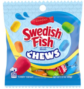 (S1-06) Swedish Fish - Chews Peg Bag 2.12oz (60g) x 12 Units