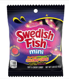 (S1-06)  Mexico - Swedish Fish - Glowups Peg Bag 3.08 oz (87g) x 12 Units