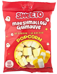 (S6-12) Sweeto - Marshmallow Buttered Popcorn Peg Bag 3.5oz (100g) x 12 Units
