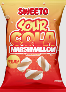 (S6-12) Sweeto - Marshmallow Sour Cola Peg Bag 3oz x 12 Units