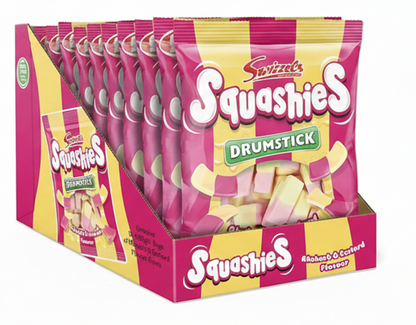 (S6-08) Swizzels Squashies - Rhubarb and Custard 120g x 12 Units