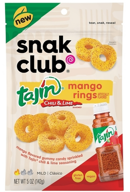 (S6-10) US - Snak Club - Tajin - Mango Gummy Rings 5 oz (142g) x 6 units