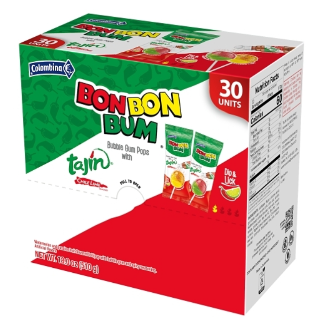 (S6-01) US - 30 UNITS x Tajin -Passion Fruit & Watermelon Candy pop 0.6 oz (17g)