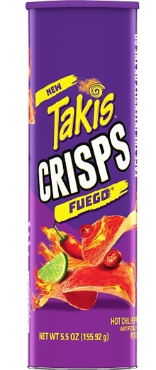 (S6-12) Mexico - Chips - Takis Crisps Fuego - Chili Pepper & Lime - 5.5oz (155.92g) x 1 Unit