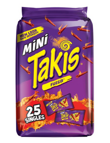 TAKIS Rolled Mini Fuego Tortilla Chips Bag 25 Single (35g) x 1 Bag