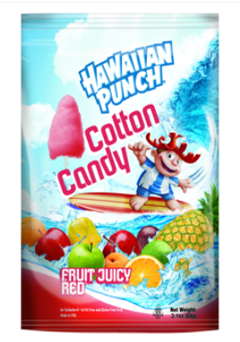 (S6-15) US - Taste Of Nature - Hawaiian Punch Clip Strip Cotton Candy 3.1oz (88g) x 12 units