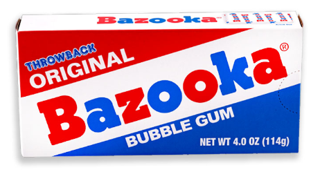 (S1-06) - Label - TUNISIA - Theater Box - Bazooka Bubble Gum Party Box 4 oz x 12 units