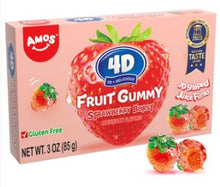 (S6-07)  CHINA - Theater Box - Amos 4D Fruit Gummy Strawberry Brust - 3oz (85g)x 12 Units