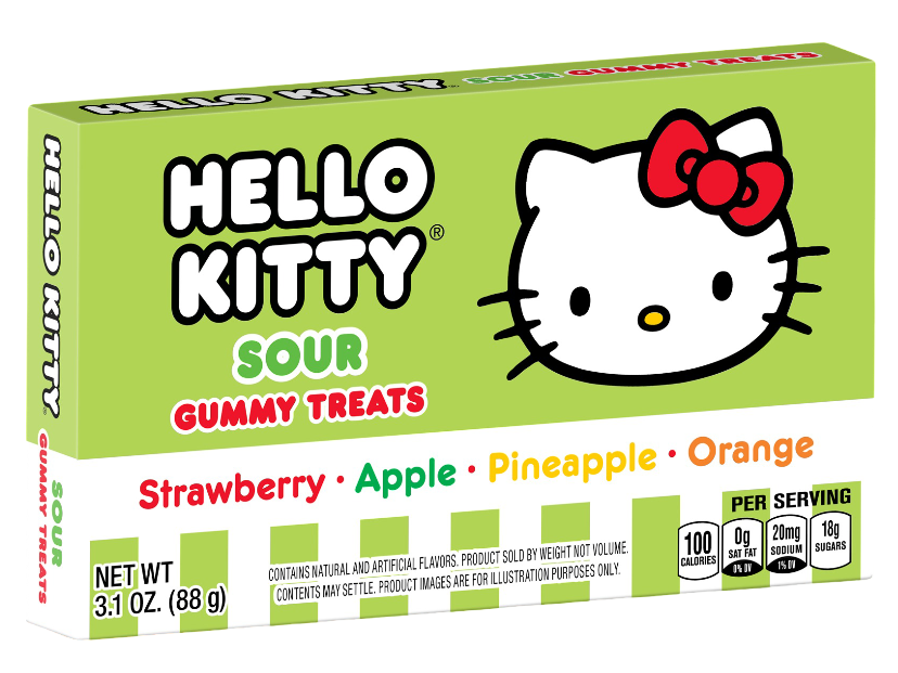 (S6-03) Theater Box - Hello Kitty - Gummi Treats - Sour 3.1oz(88g) x 12 Units