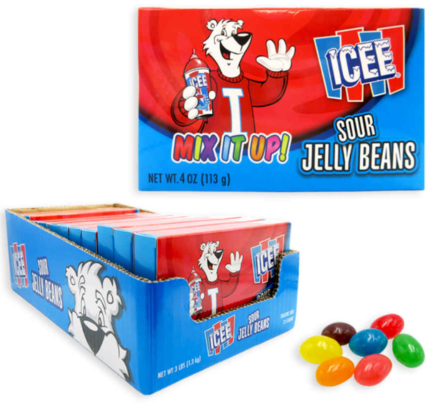 (S1-07) Theater Box - koko Icee - Jelly Beans - Sour 4oz (113g) x 12 Units