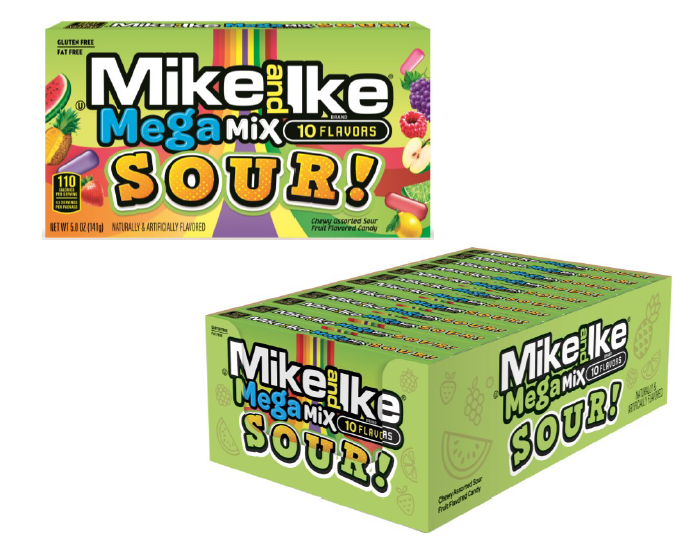 (S1-04) Box - Us - Theater Box Mike & Ike Mega Mix - Sour 4.25 oz x 12 units