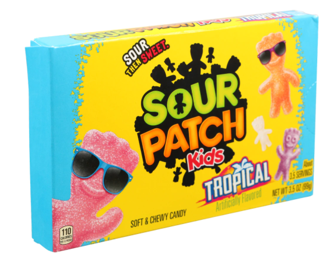 3 units - Bundle - Theater Box - Sour Patch Kids - Tropical 3.5 oz (99g)