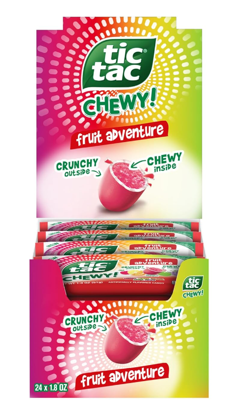 (S1-01) Mexico- Tic Tac Chewy - FRUIT ADVENTURE 1.8 oz(51g) x 24 units ( Best Before Mar 27 2026)